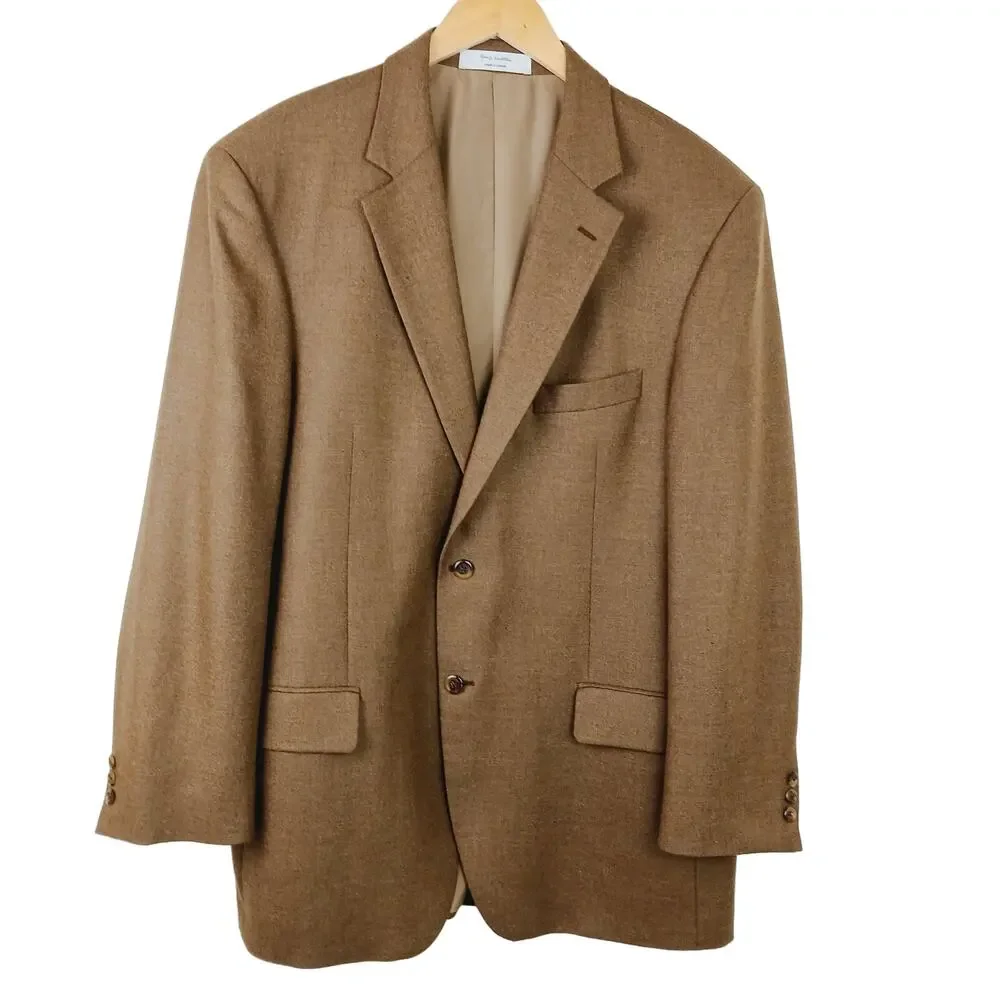 John W Nordstrom Loro Piana 100% Cashmere SZ 44 L-T Camel Brown Blazer Stunning